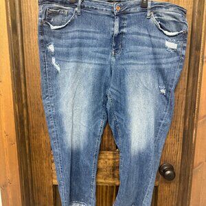 EDGELY CROP JEANS, SIZE 24W , BLUE